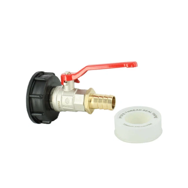 Raccord cuve S60X6 - Vanne laiton + Embout droit 19 mm