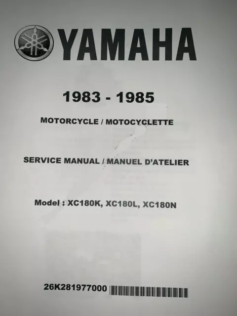 1983-1985 yamaha riva 180  XC180K XC180L XC180N workshop service manual binder