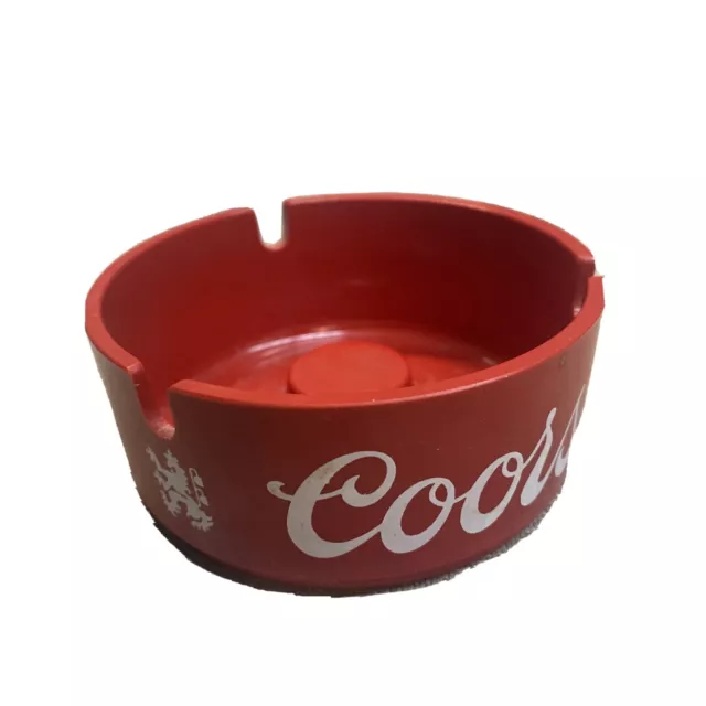 Vintage Coors Beer Ash Tray Red Brookpark #1601 Plastic Beer Americana