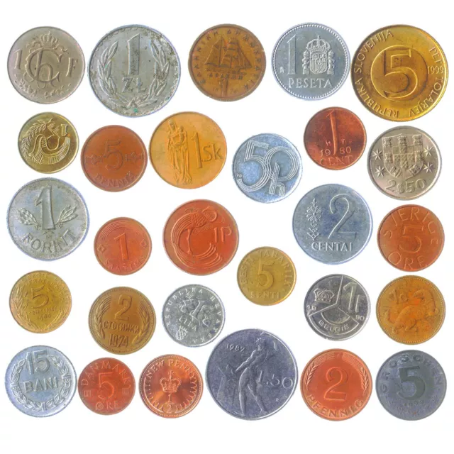 Lot Of 28 Different Coins From Each European Union Country (Pre-Euro Collection)