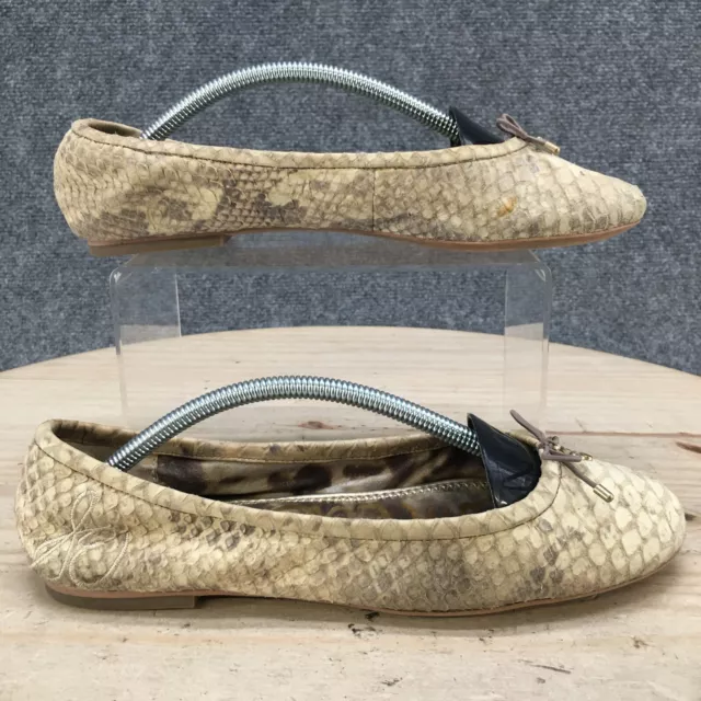 Sam Edelman Shoes Womens 8 M Felicia Ballet Flats Snakeskin Slip On Brown Leathe