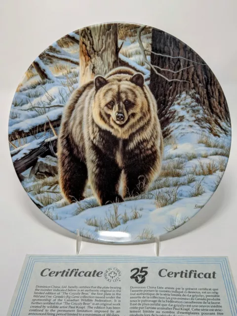 "The Grizzly Bear" By Paul Krapf 1989 Dominion China LTD #8412B Original Box...
