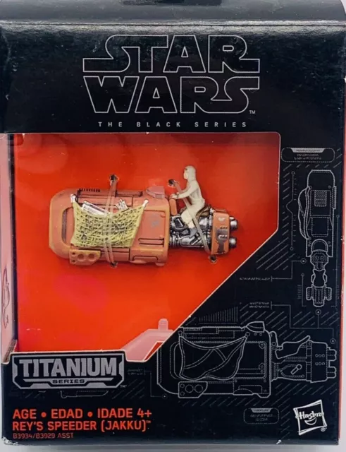 Star Wars The Black Series Titanium Rey's Speeder Ship / Boxed