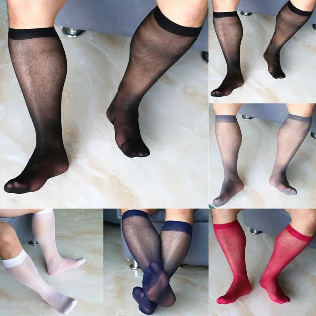 Homme Respirant Pur Soie Rayé Chaussettes Haut Qualité Premium Mince Chaussettes