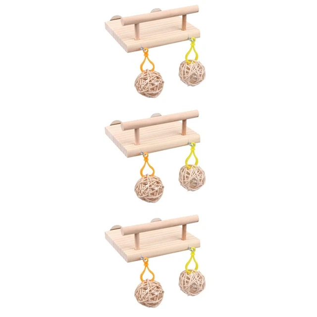 3 PC Vogelspielplatz Hamster Holzplattform Vogelkäfig Mit Ständer Papagei
