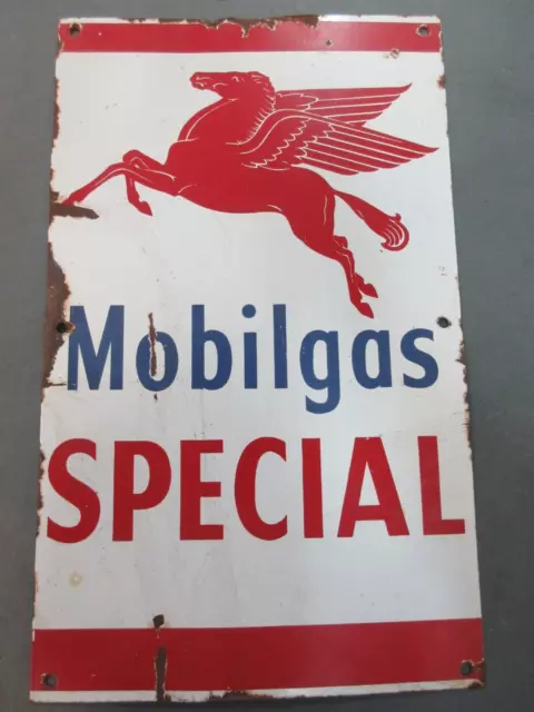 Vintage Original Mobil Gas Special Enamel Sign