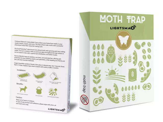 6 PACK STICKY MOTH TRAP ECO FRIENDLY FOR CLOTHES closer storage safe no poison