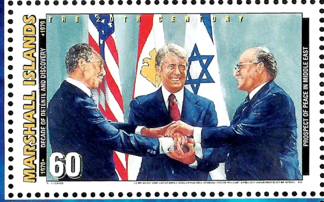 Israel-Ägypten Camp David Accord Sadat Begin Carter Flaggen Marke Marshallinseln
