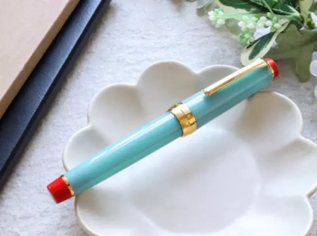 Wancher Japanese Imari Celadon Porcelain Color Fountain Pen Nib/21K 128.5mm NWB 3