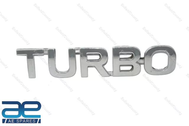 UNIVERSAL TURBO 3D PLASTIC CHROME LOGO BADGE STICKER DECAL CAR AUTO GEc