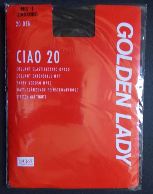 Collants Golden Lady Teens 20D Taille Basse - Taille 4, Couleur Daim - Neuf Avec étiquettes