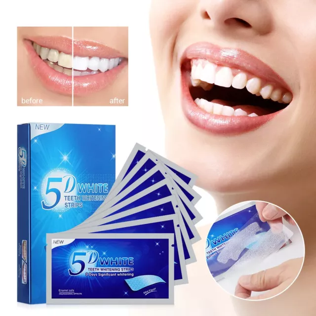 ✅ 35 Bandes Blanchiment Soin Dentaire 5D WHITE Dent Blanche Traitement 1 Mois