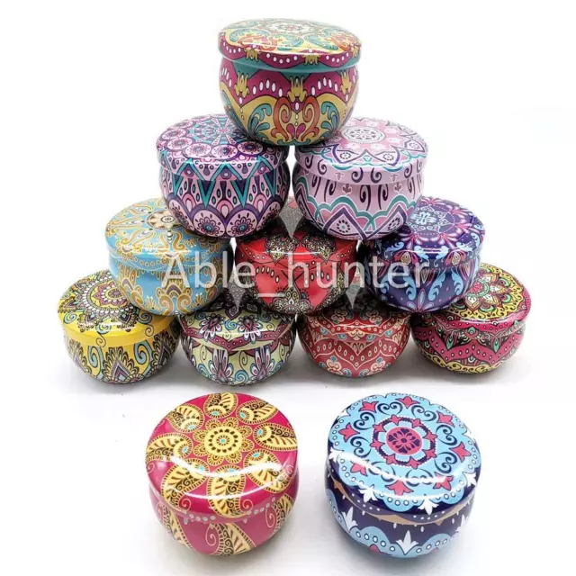 12X 50ML Empty Tinplate Candle Box Tins Jars Container for DIY Candle Making NEW 2