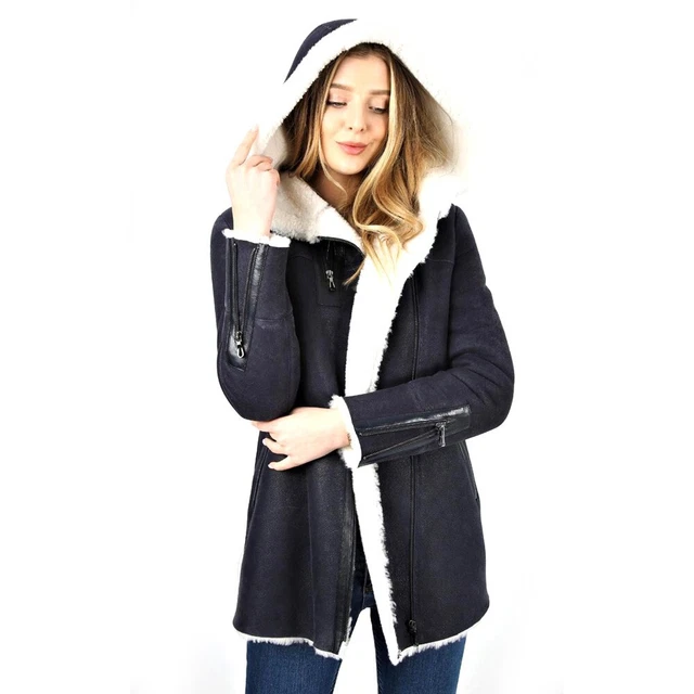 Sultan- Ladies Long Hooded Shearling Leather Coat Art No#: SU-LN-1004