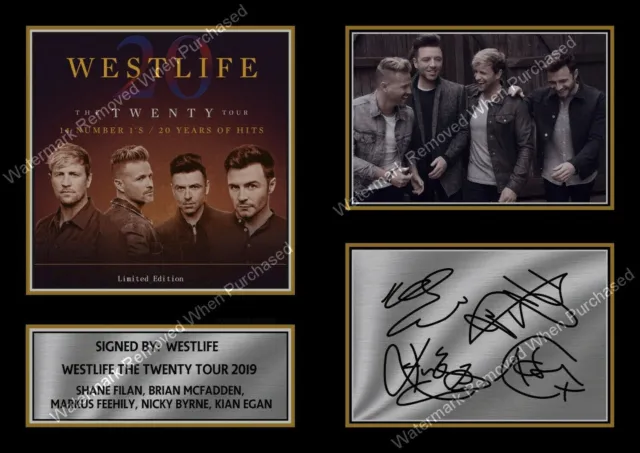 Westlife The Twenty Tour 2019 Autographed Signed Photo A4 Print