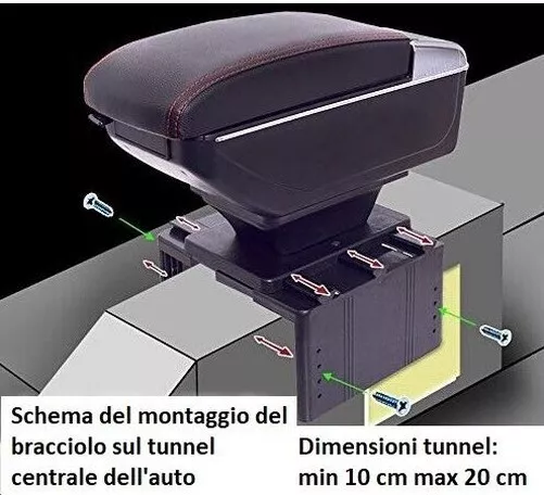 BRACCIOLO Voiture pour Fiat 500L 500X Cabine Centrale Rangement Accoudoir 2