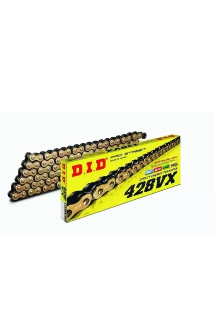 DID X-Ring Gold Motorcycle Drive Chain 428VX 428 VX 134L 134 L Links