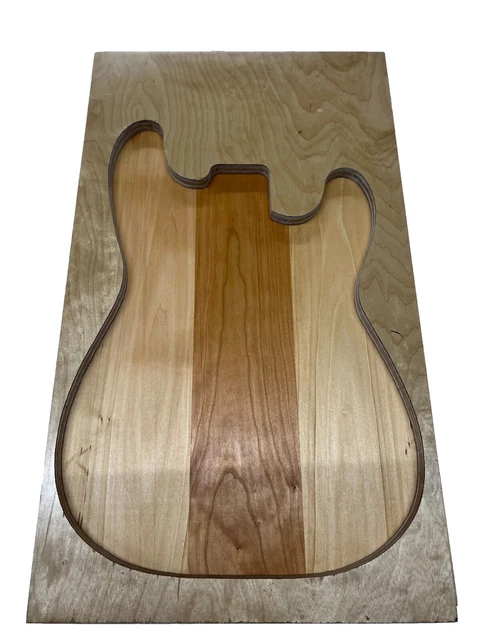 Basswood & Cherry Electric Guitar Body Blank, 3 Pieces Glued Solid Body