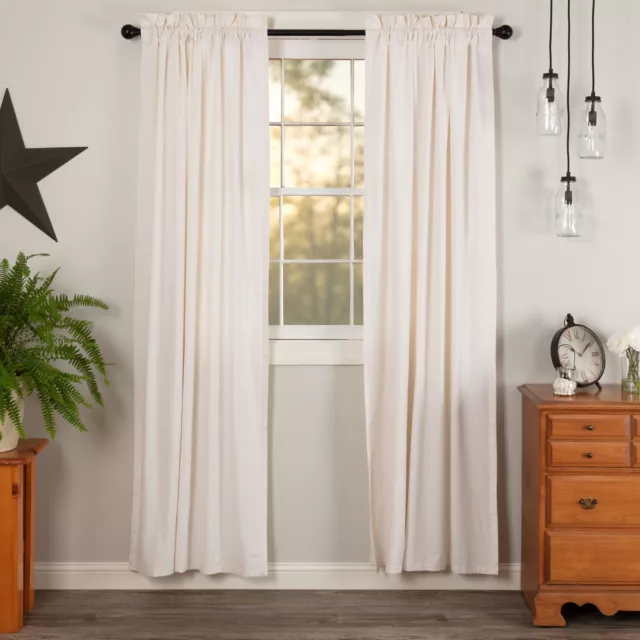 Farmhouse 84"x40" Panel Pair Creme Rod Pocket Simple Window Curtains VHC Brands