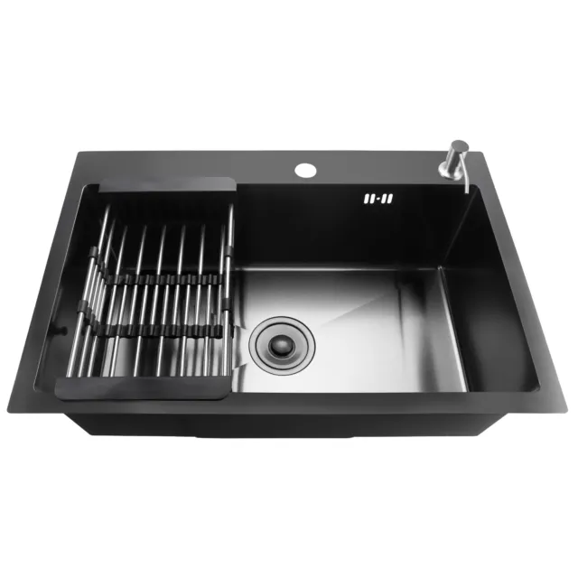 2023 Upgrade Nano Coated Stainless Steel Kitchen Sink Basin 68x45cm Single Bowl