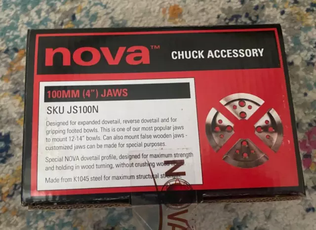 Nova 100MM (4") JAW SET (JS100N) for Nova Woodturning Lathe Scroll Chuck