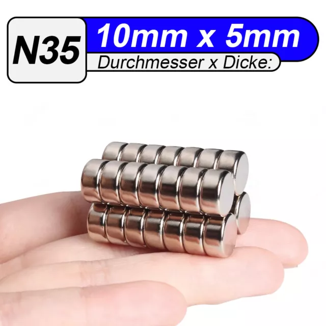GelldG Magnethalter 50 Stück Metall Magnete 8x3mm Mini Extrem Stark Magnete