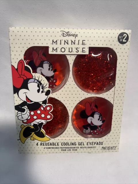 DISNEY MINNIE Mouse Mad Beauty REUSABLE GEL Cooling EYE Pads NIB Set of 4-05