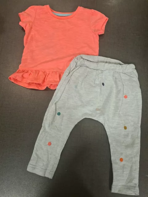 Girls 12-18 Months tunic Top t-shirt leggings joggers set outfit bundle Next day