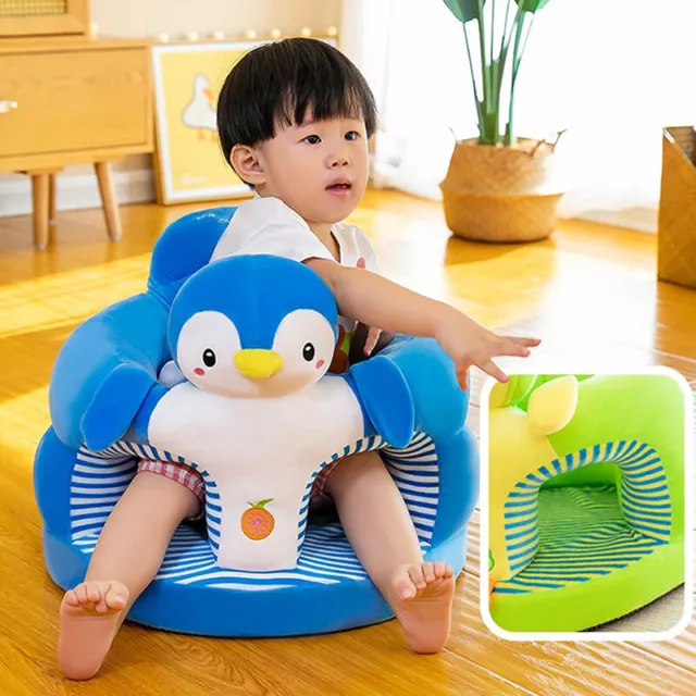 1Pc Baby Learning Sitting Seat Sofa Cover Cartoon Case Plush Support Chair T SN❤