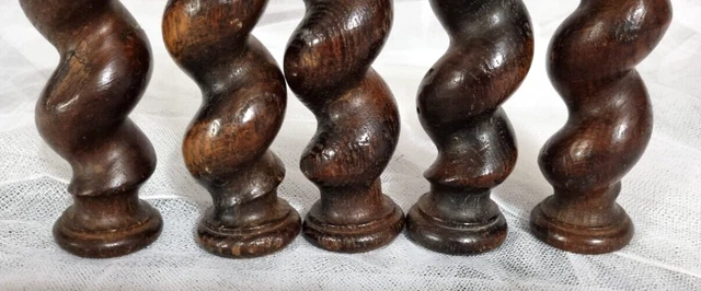 5 Barley twist turned spindle Column Antique french architectural salvage 4.8 in 7