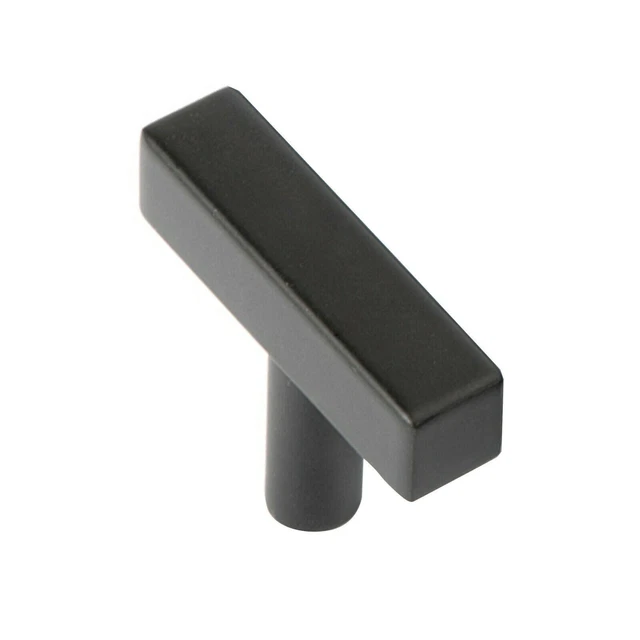 5 Pack Black Kitchen Cabinet Handles Square Bar Door Knobs Cupboard Drawer Pulls