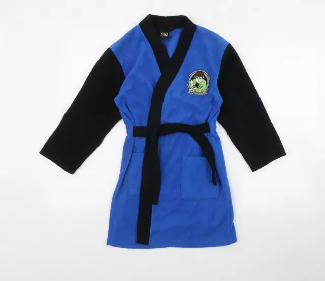 Cartoon Network Boys Blue Solid Polyester Robe Size