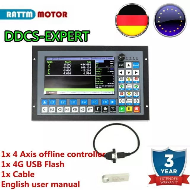 【DE】4 Axis DDCS Expert Offline Stand Alone Motion CNC Controller PLC 1000Khz 24V
