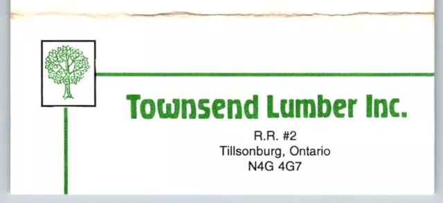 Business Card Tillsonburg ON David Townsend Lumber Appalachian Hardwoods Folding