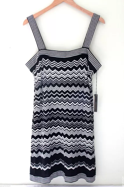 NWT BCBG MaxAzria Black White Knit Cover Up Sexy Summer Casual Dress S M $150