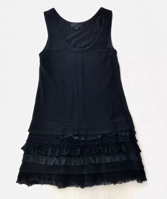 Jill Stuart Sleeveless Tiered Black Dress with Lace Japan Size 4 (US Size XS)