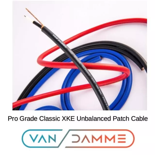 Cable de conexión profesional desequilibrado Van Damme Classic XKE, negro azabache - por 10 pies, a granel