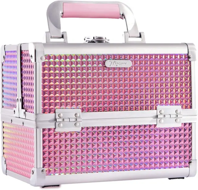 Joligrace Makeup Box Vanity Case Cosmetic Organiser Box Beauty Storage Train Cas