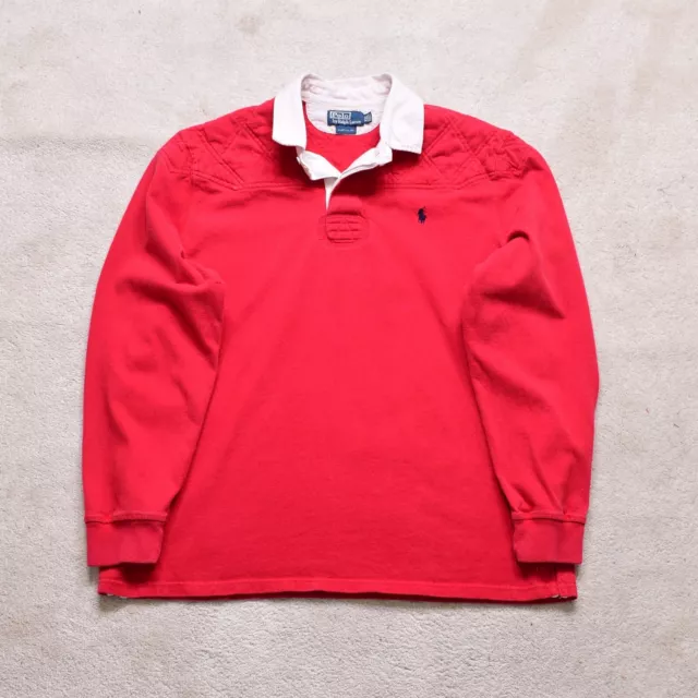Vintage Polo Ralph Lauren Red Rugby Top Size XXL Custom Fit