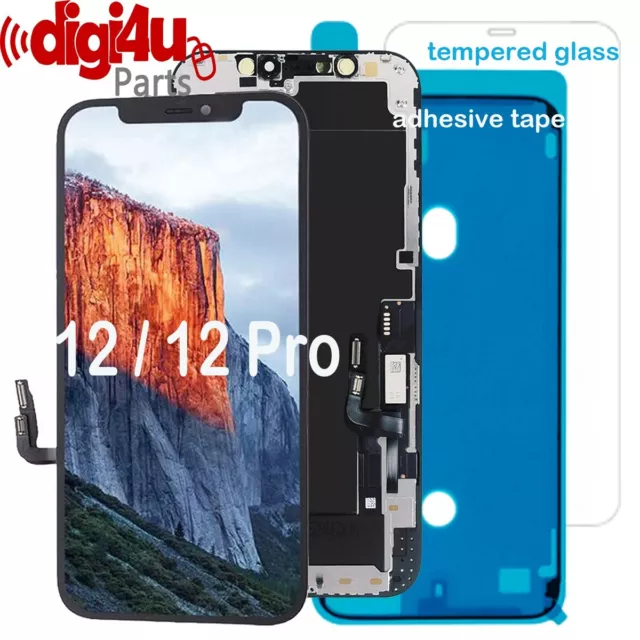 For iPhone 12/12 Pro LCD Display Digitizer Screen Replacement Glue + Protector