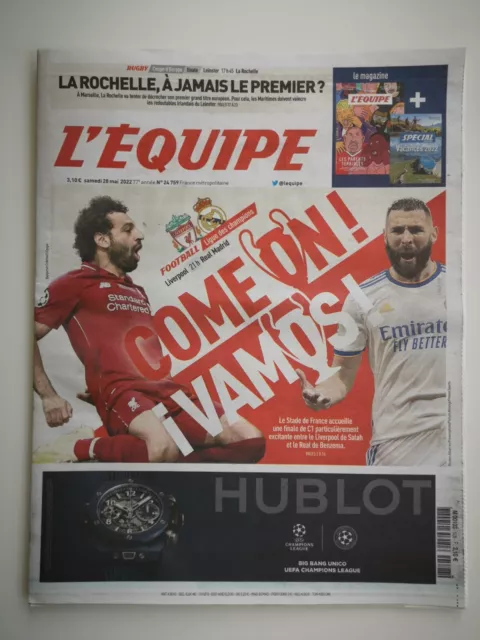 L'EQUIPE N°24759 - 28/05/2022 FINALE C1 LIVERPOOL REAL MADRID BENZEMA Collector