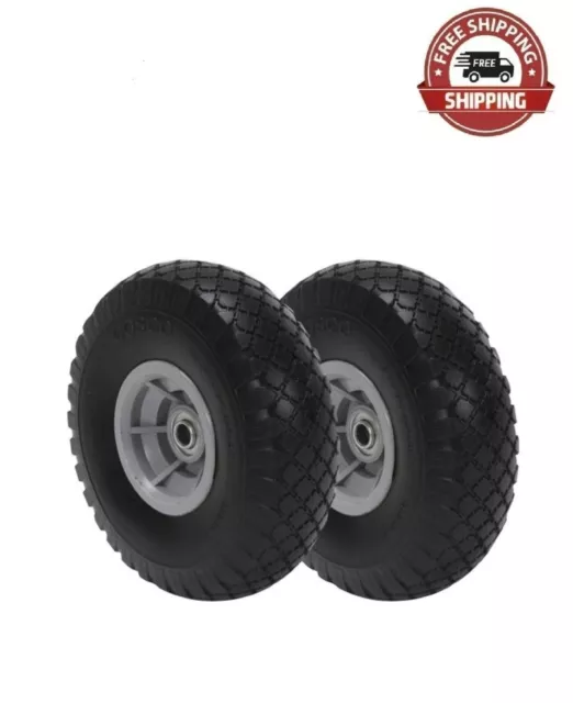 10 In. X 3 In. Flat-Free Wheels for Hand Trucks (2-Pack)