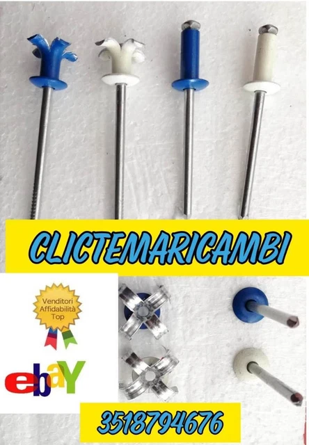 Rivetti Testa A Fiore DOJA 4,8x17 Mm - 100 Pezzi, Per Targhe Auto E Lamiera - Foto 3
