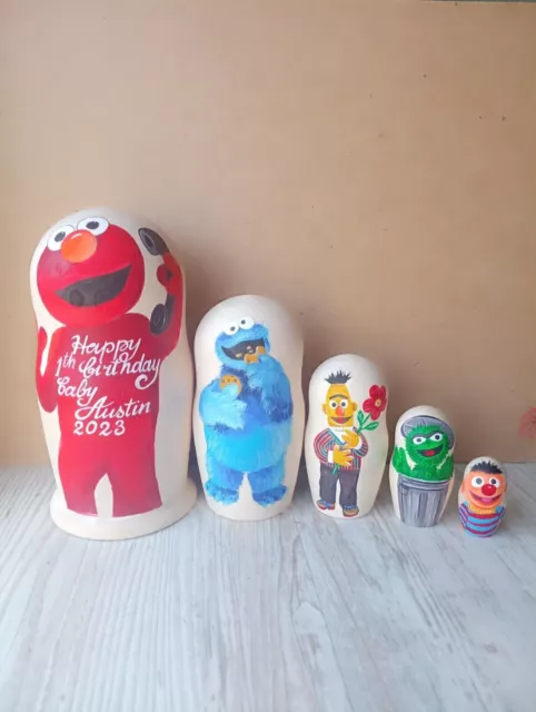Nistpuppen für Kinder, Cartoon-Sesamstraße, 3er-Set, 10,2 cm