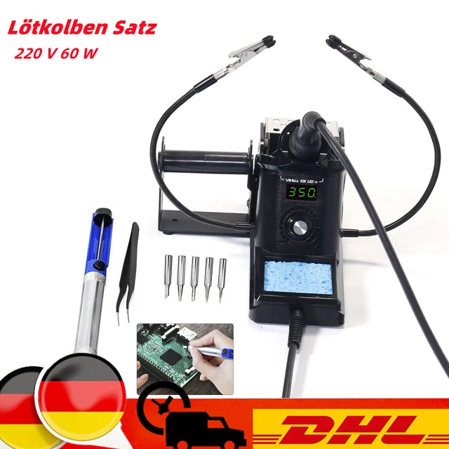 Vastar Kit Saldatore Elettrico Professionale, 90W 220V Temperatura Regalabile80℃- 480℃ 5 Punte
