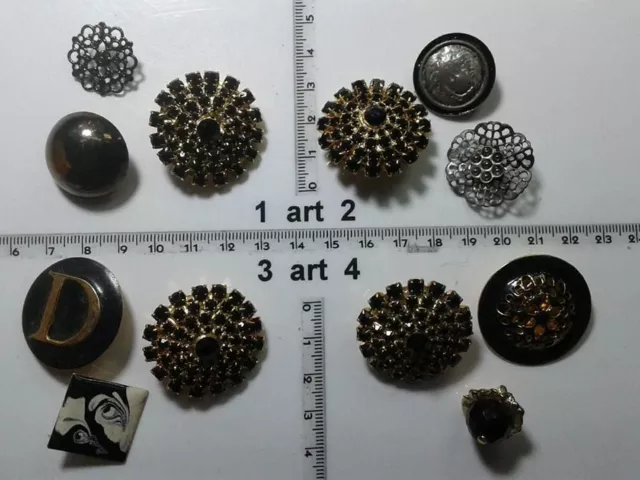 1 lotto bottoni gioiello strass smalti perle vetro buttons boutons vintage g10