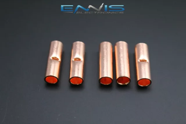 4 Gauge Copper Butt Connector 5 Pk Crimp Terminal Awg Battery Splice Cur4