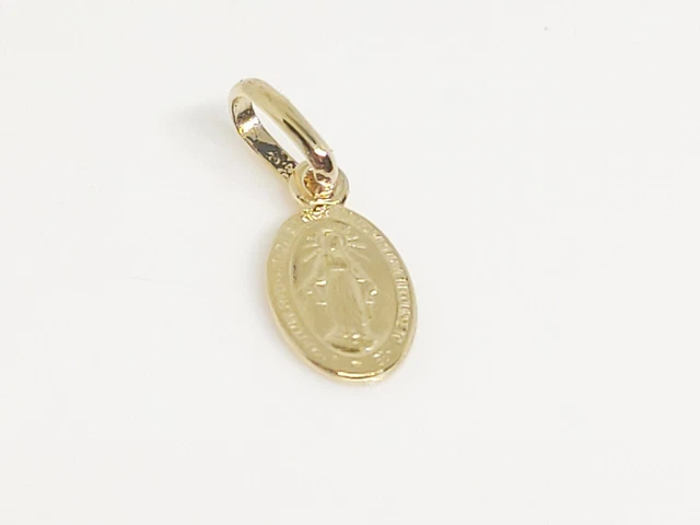 Pendentif En Or Jaune 18 Carats - Médaille Vierge Martelée - Neuf Sans Emballage