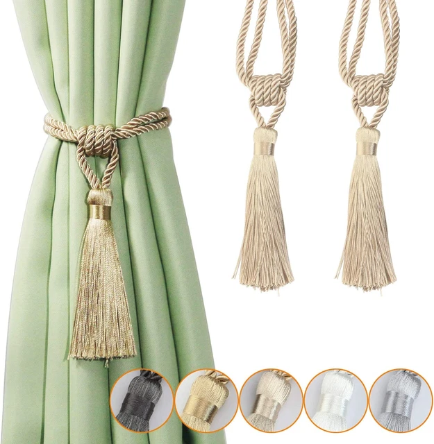 Curtain Tiebacks Tassel Tie-Backs, Rope Curtain Tie Backs Handmade Curtain Holdb