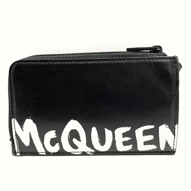 Alexander Mcqueen Coin Purse L-Shaped Zipper/With Key Ring/With Card Case Black